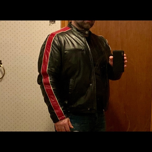 Motorcycle style leather jacket - Picture 8 of 8